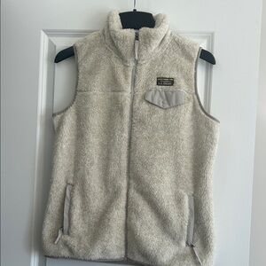 L.L. Bean White Fleece Vest
